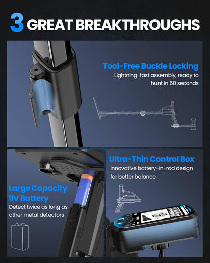 Horizon X6 Metal Detector for Adults Professional, Higher Accuracy Gold Silver Metal Detectors Kit, Intelligent NORM Mode for Beginner, 6 Modes, Advanced DSP Chip,10" Waterproof Coil, Larger LCD