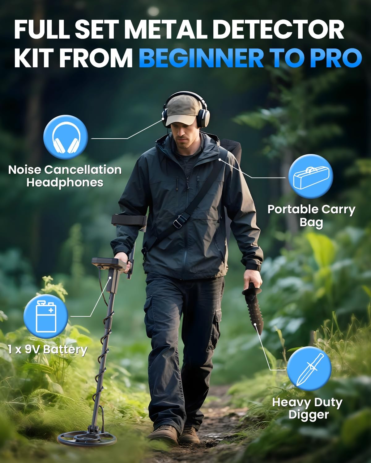 Horizon X6 Metal Detector for Adults Professional, Higher Accuracy Gold Silver Metal Detectors Kit, Intelligent NORM Mode for Beginner, 6 Modes, Advanced DSP Chip,10" Waterproof Coil, Larger LCD